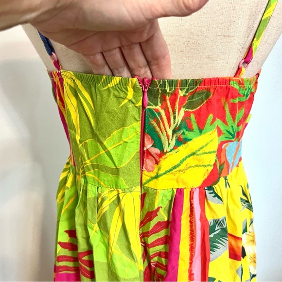 Vibrant Floral Key-Hole Maxi Dress,Cotton Blend, Excellent Condition, Size M - Picture 4 of 10